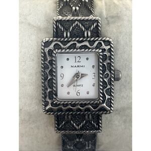 Narmi Silver Tone Women’s Cuff Watch